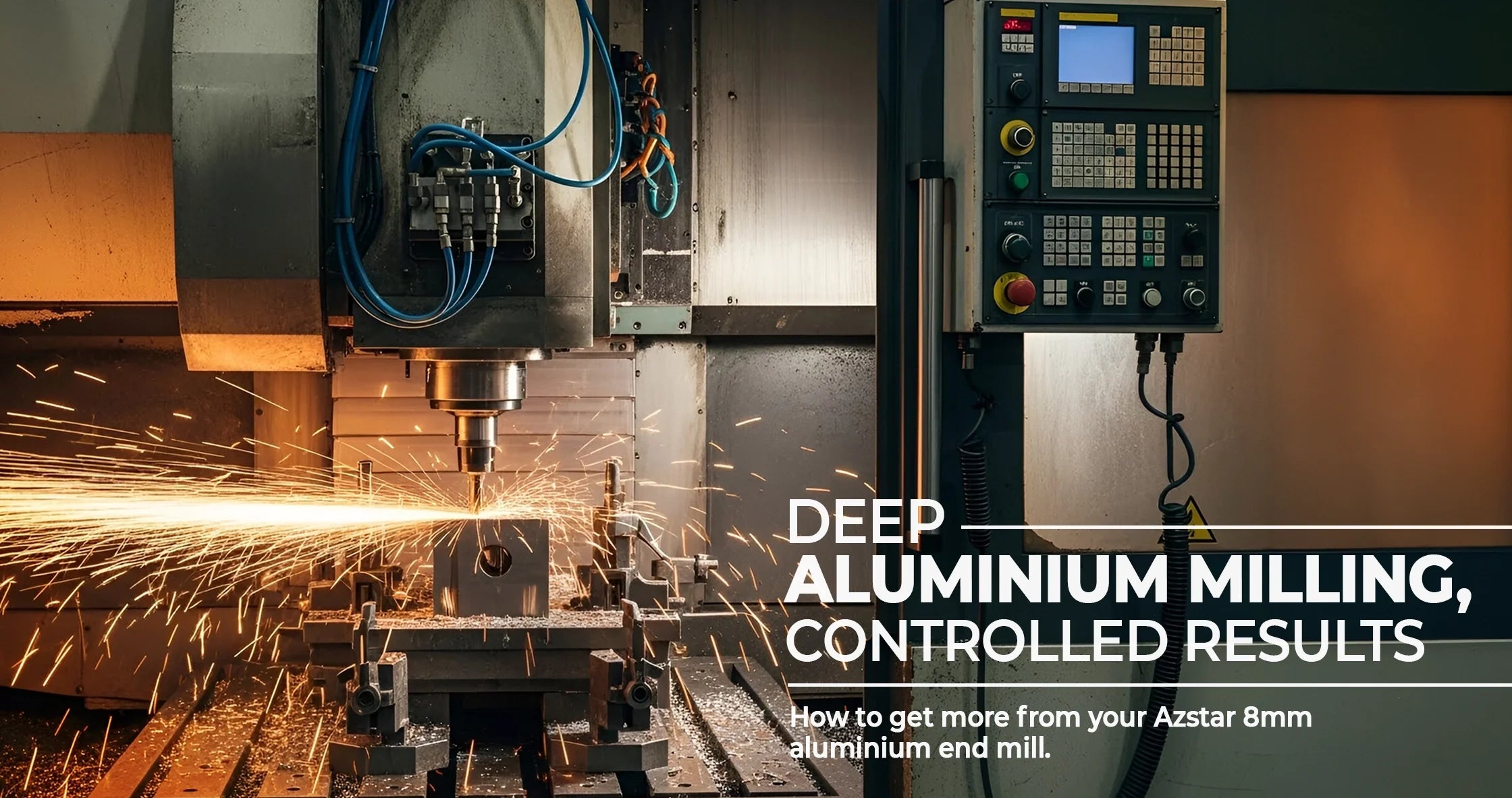 Azstar 8mm aluminium end mill: long series guide for deep aluminium milling - Industrial Electrical Warehouse