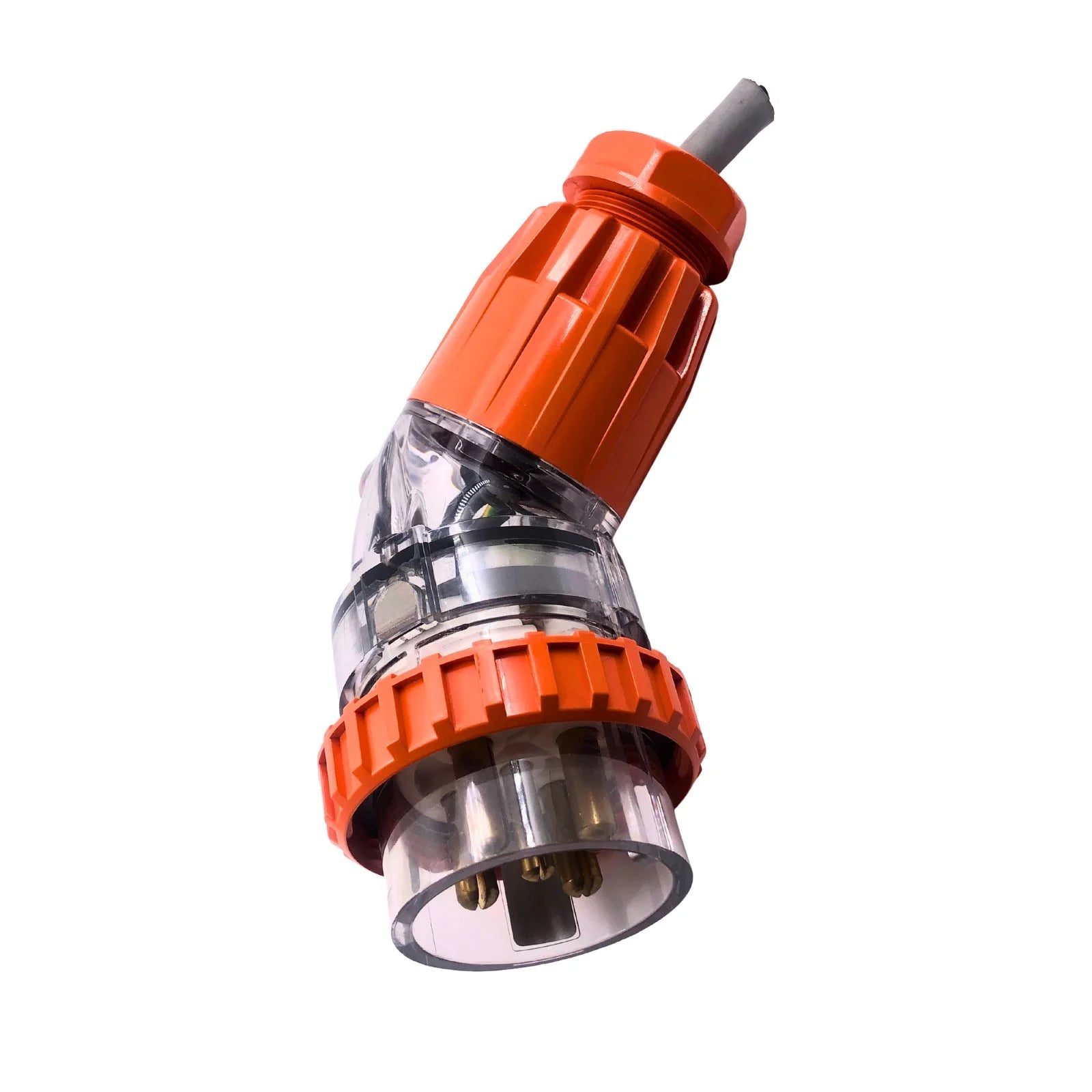 Clipsal Weatherproof Extension Cord Plug Socket Angled 32A 5 Pin Orange 56PA532