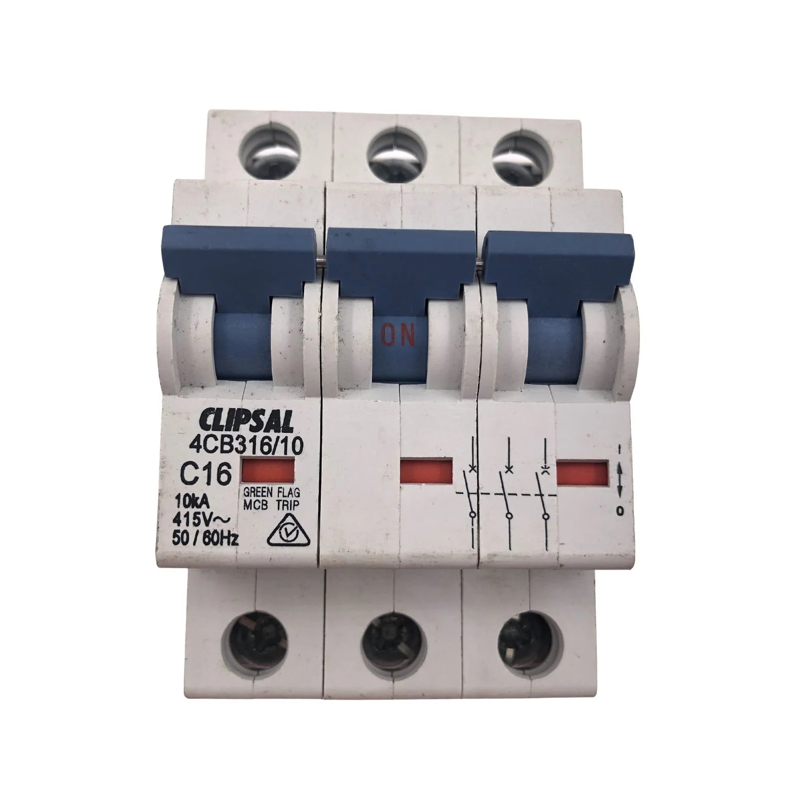 Clipsal Miniature Circuit Breaker 3 Pole 16A 10kA 415V 4CB316/10