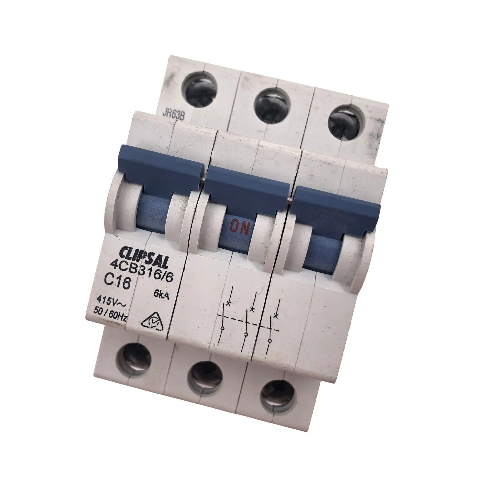Clipsal Miniature Circuit Breaker 3 Pole 16A 6kA 4CB316/6