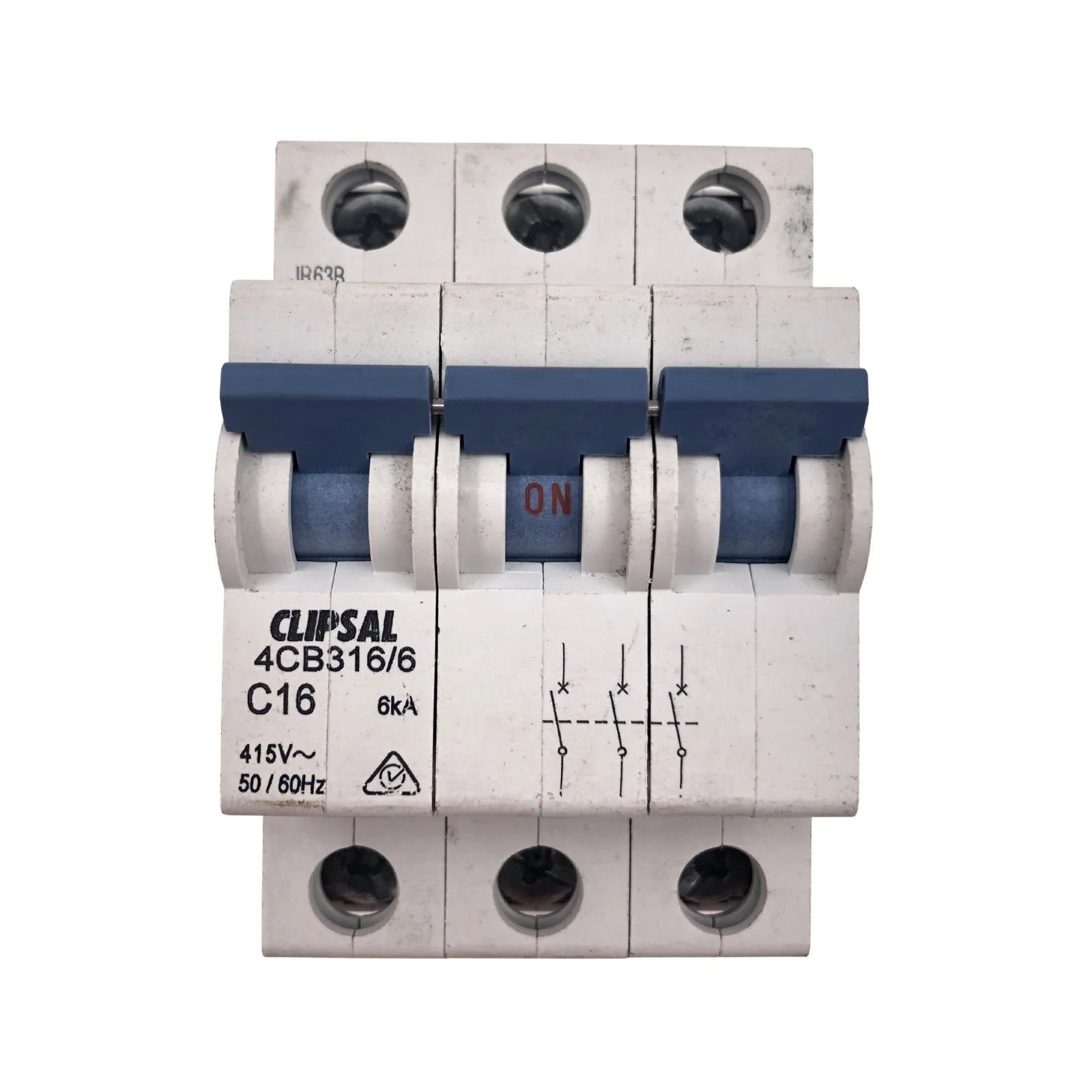 Clipsal Miniature Circuit Breaker 3 Pole 16A 6kA 4CB316/6