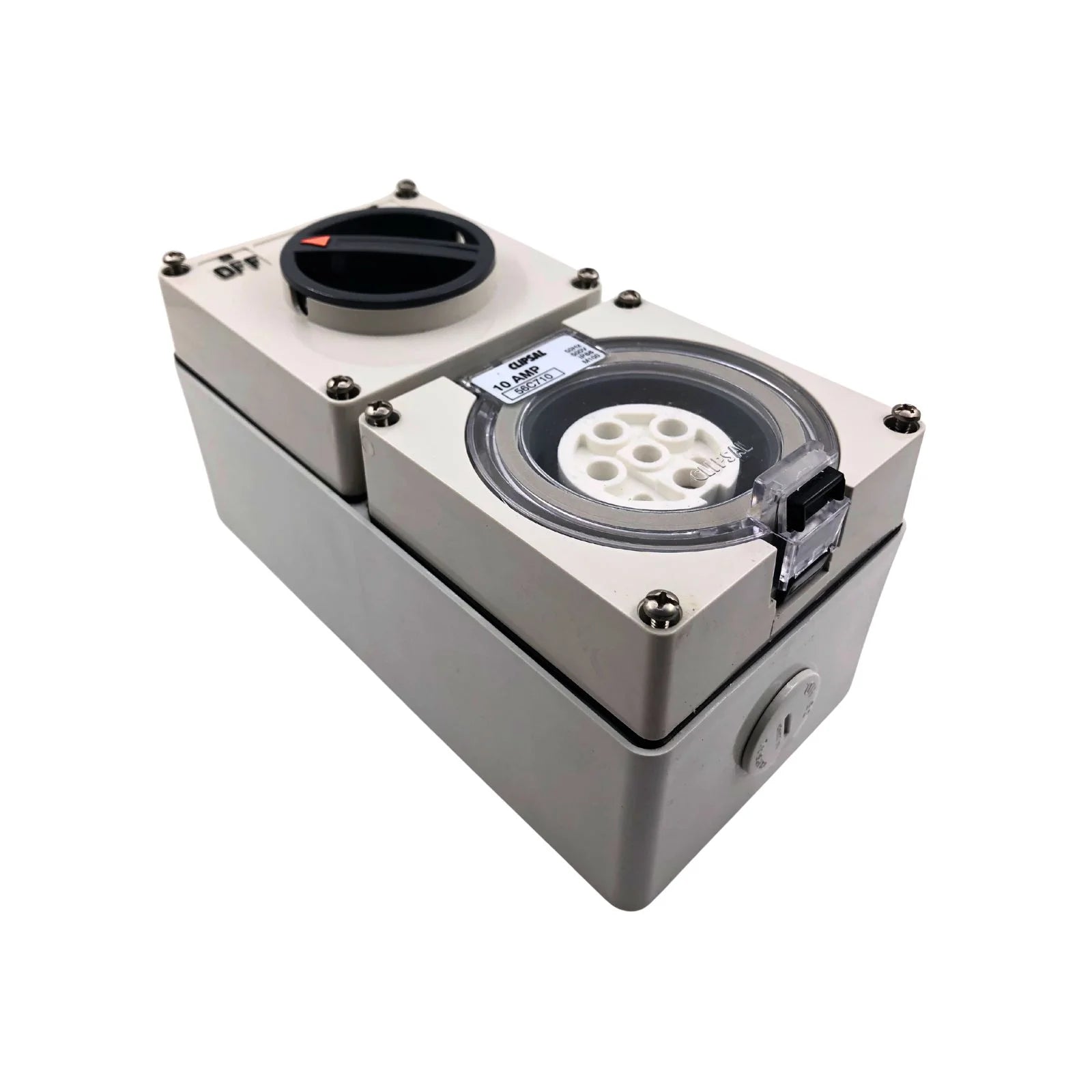 Clipsal Switched Socket Outlet Surface Mount 3 Pole IP66 500V 10A 56C710