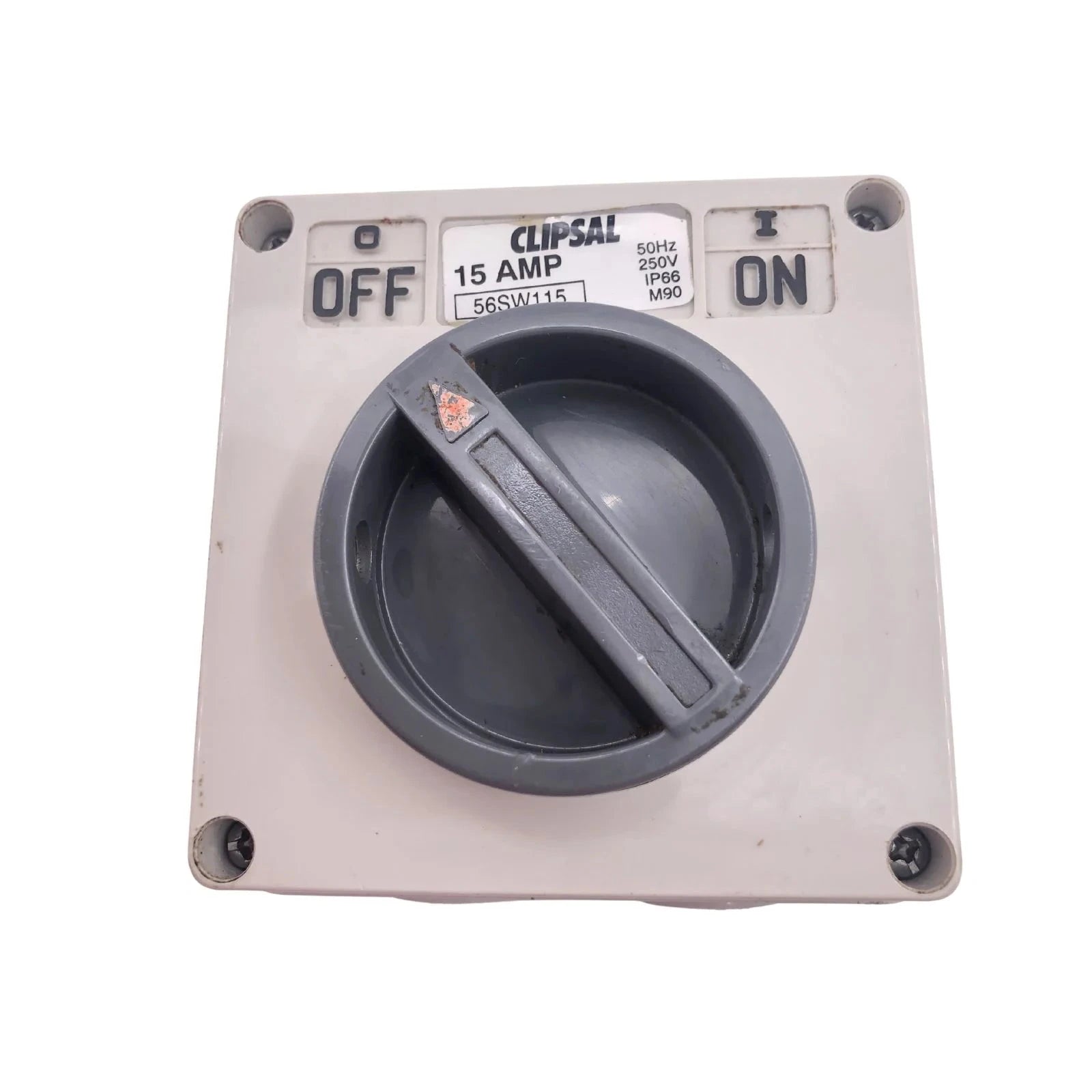 Clipsal Weatherproof ON/OFF Surface Switch 250V 15A 1 Pole Grey 56SW115