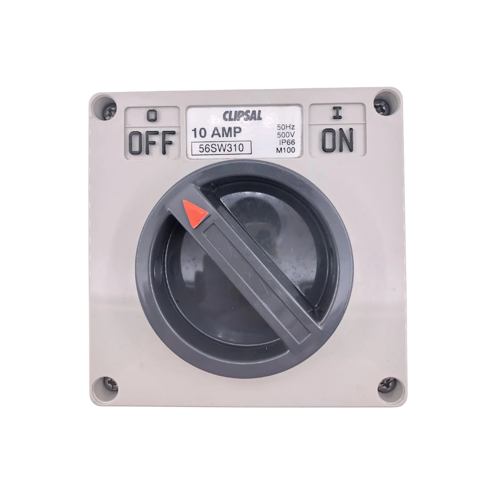 Clipsal Weatherproof ON/OFF Surface Switch 500V 10A 3 Pole Grey 56SW310