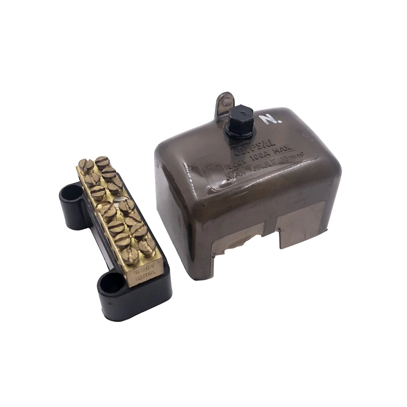 Clipsal Meter Link Active and Neutral 500V 100A 5 Hole Black L5/100 L5
