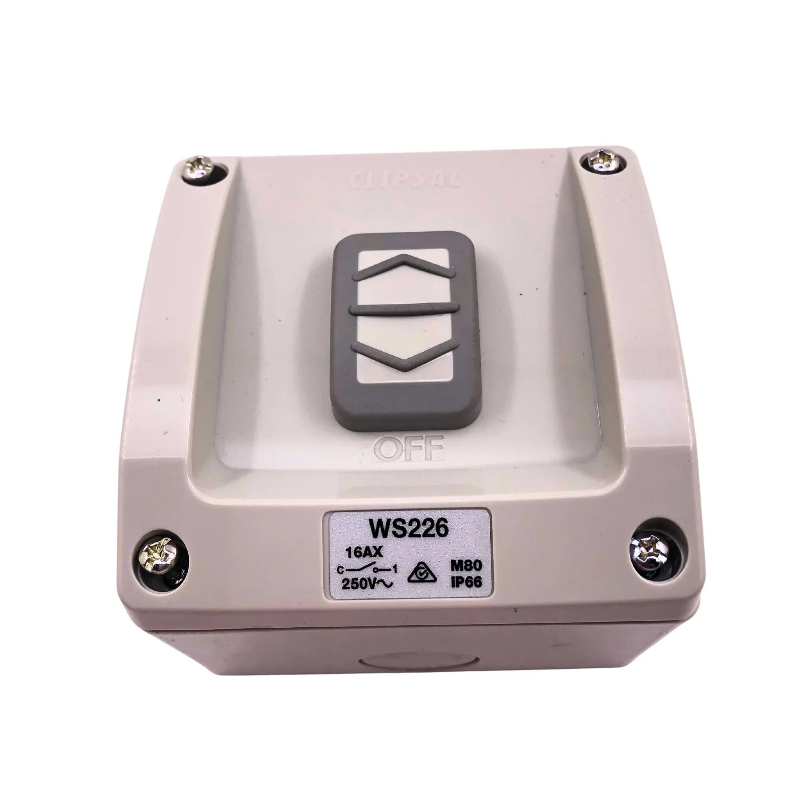 Clipsal Weatherproof Switch 1 Pole 250V 16A Grey WS226