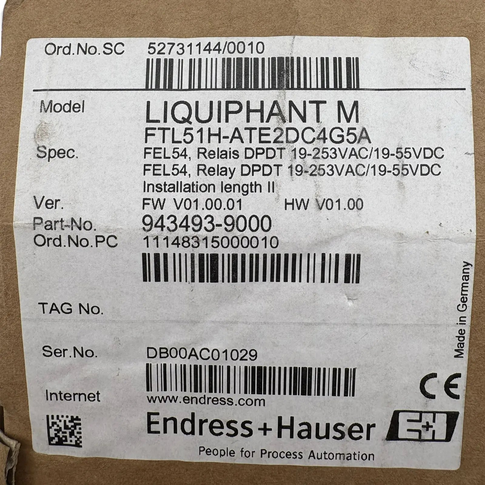 Endress_Hauser-FTL51H-ATE2DC4G5A-E-Industrial-Electrical-Warehouse-Shop-Now