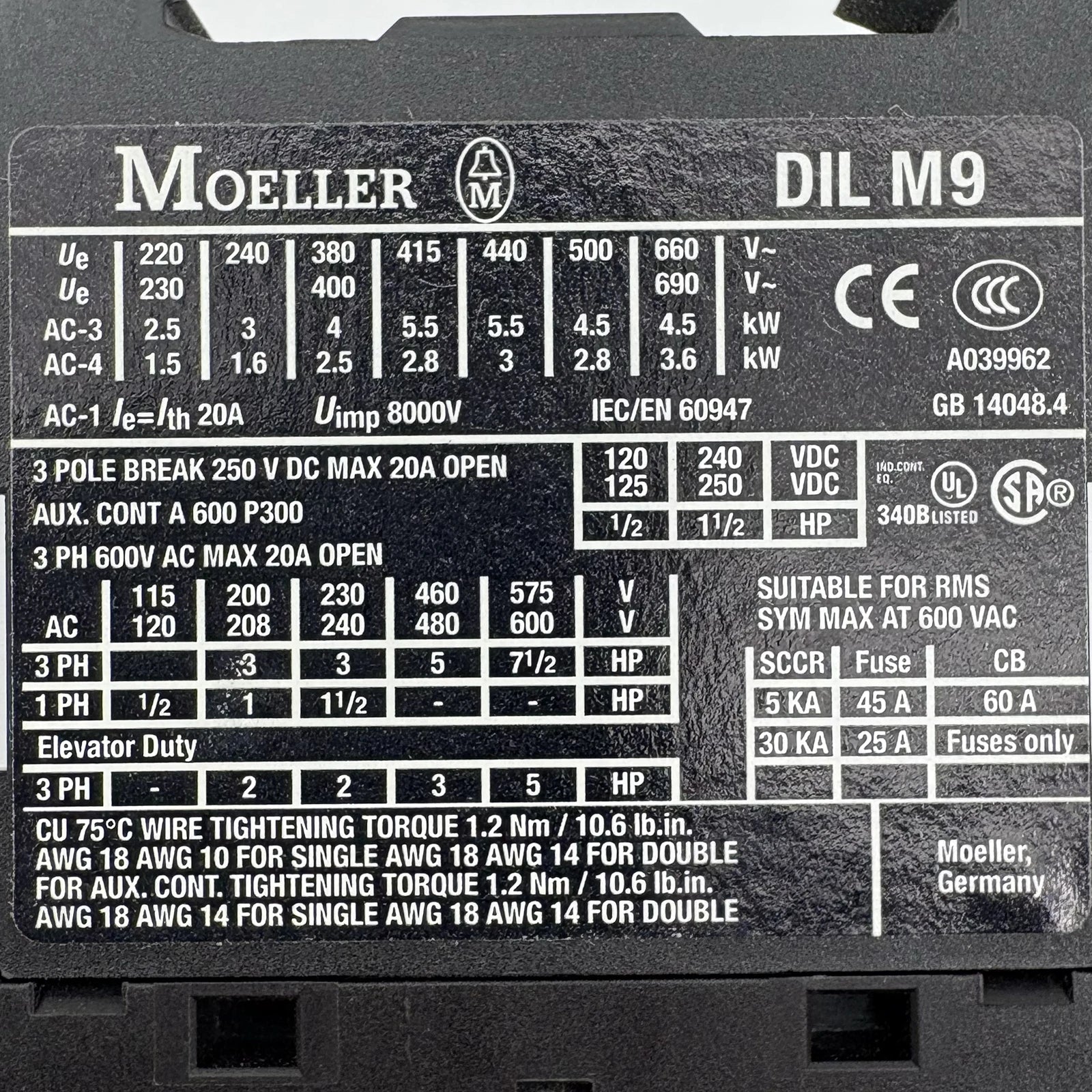 Klockner-Moeller-DILM9-10-C-Industrial-Electrical-Warehouse-Shop-Now