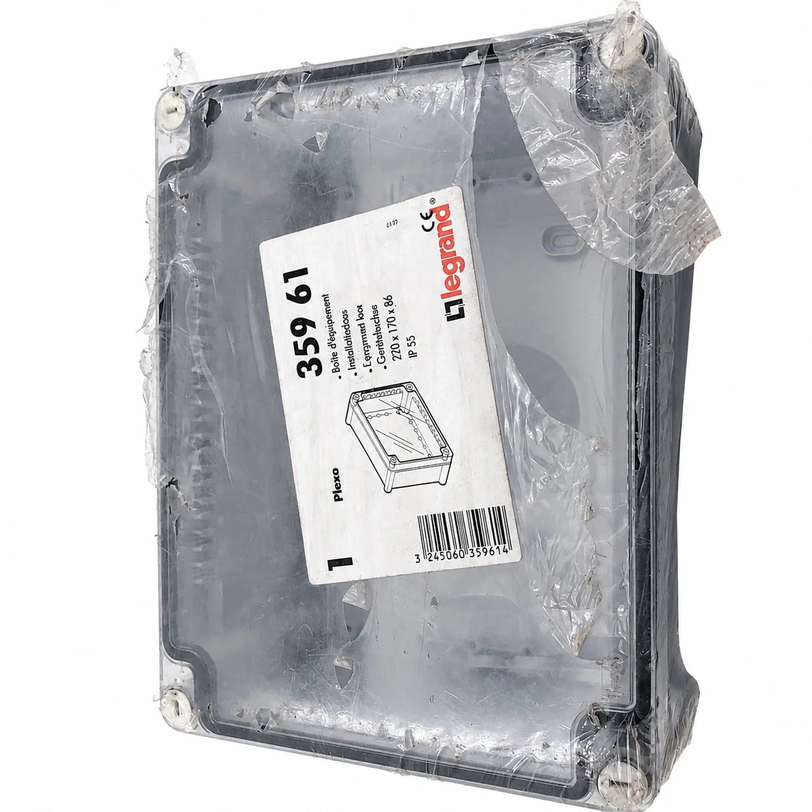 Legrand Industrial Box Plastic IP55 Transparent Cover 220x170x86mm Grey 35961