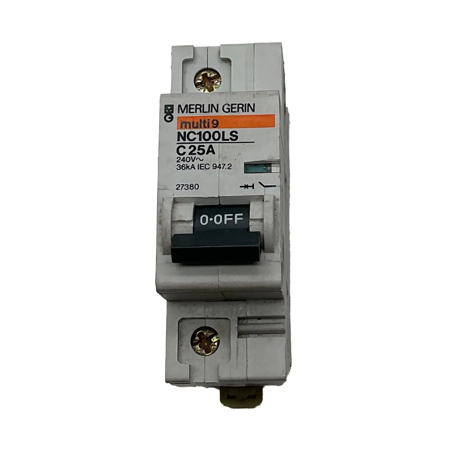 Miniature Circuit Breaker 1P 25A 240V Merlin Gerin Multi9 NC100LS