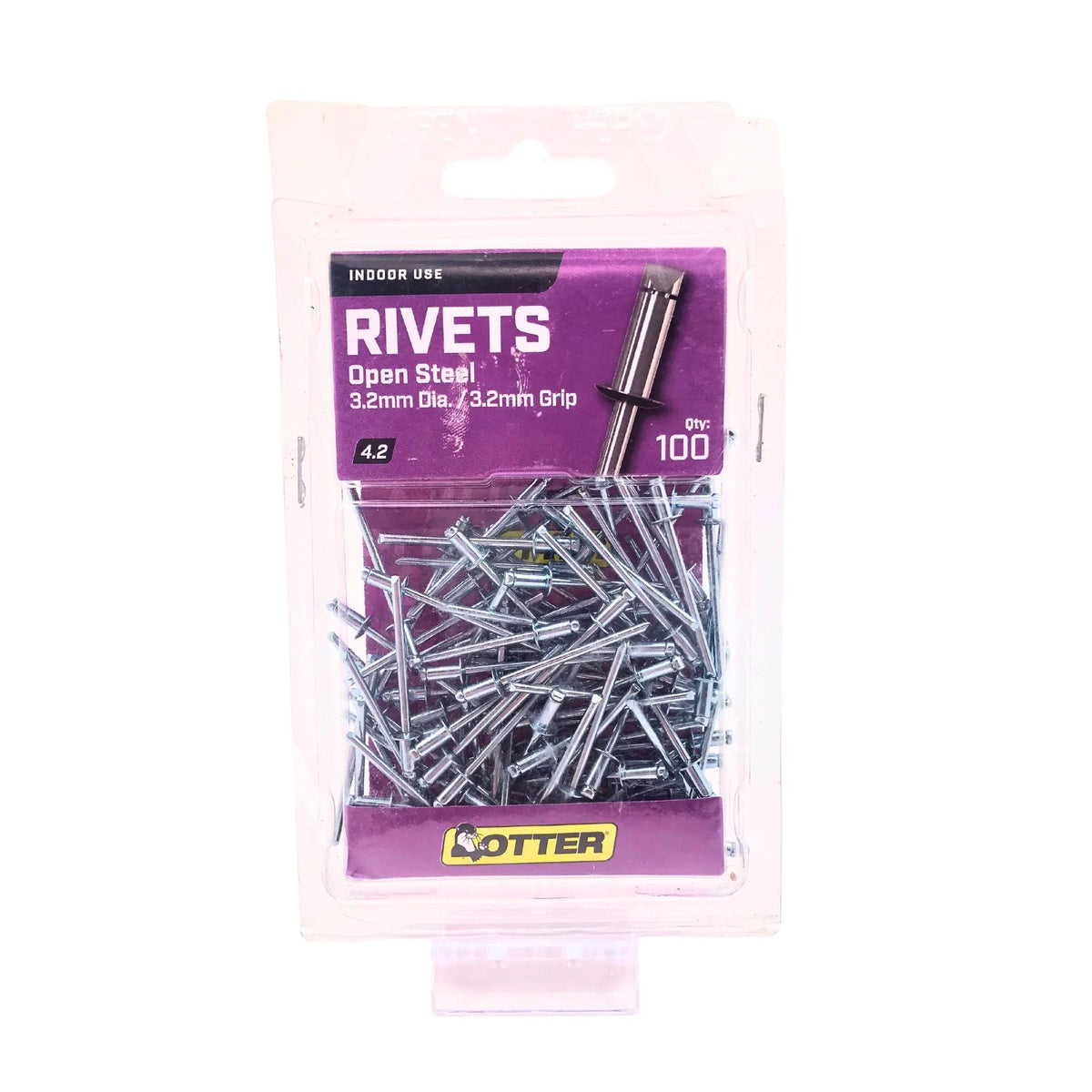 Otter Rivets Open Steel 3.2mm Dia./3.2mm Grip RV0B32323