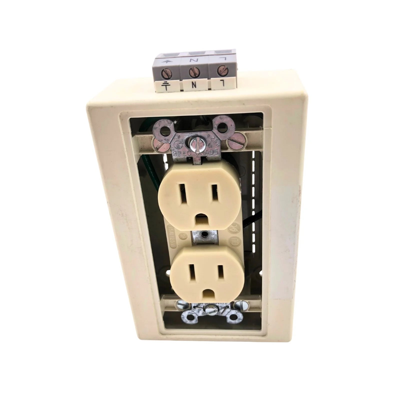 Phoenix Contact Rail-Mounted Dual Power Outlet 125VAC 15A EM-DUO 120/15 5600461