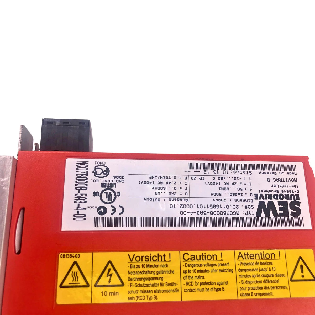 SEW EURODRIVE Inverter Movitrac B 2.4A 400V MC07B0008-5A3-4-00