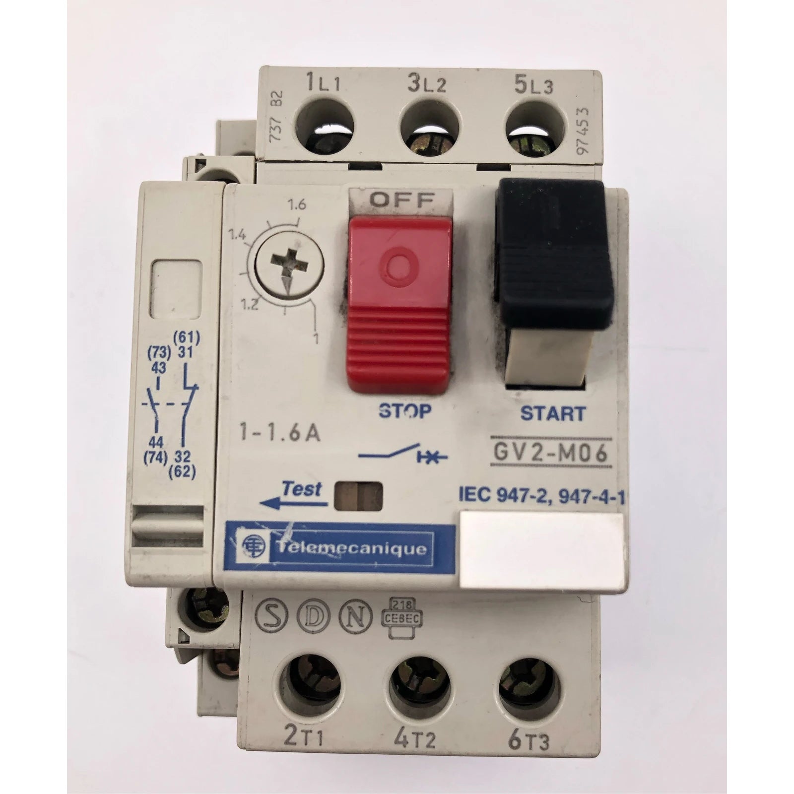 Schneider Electric / Telemecanique Circuit Breaker 3 Pole GV2-M06 with GV2AN11