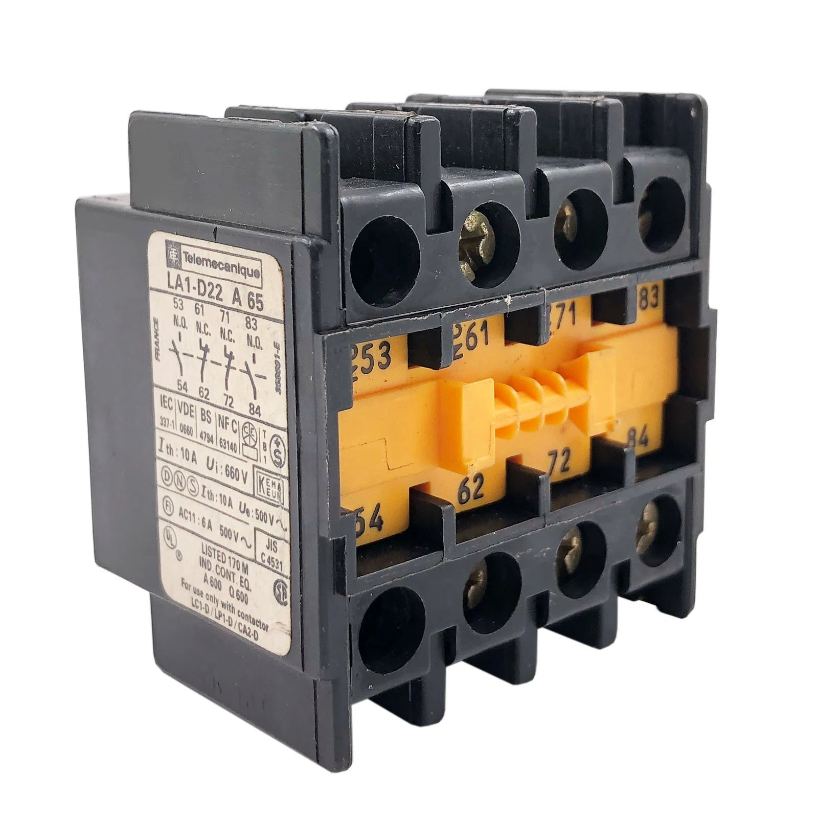 Schneider Electric / Telemecanique Auxiliary Contact 10A 660VAC LA1-D22