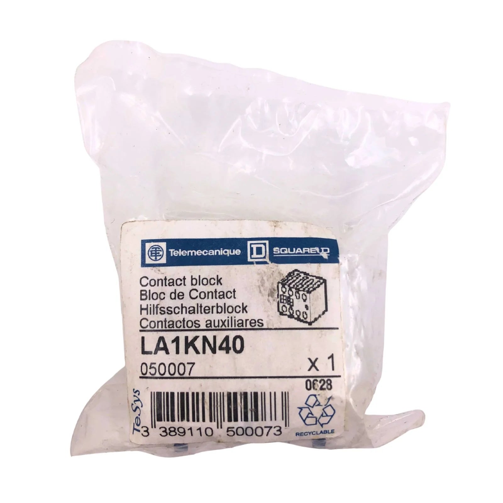 Schneider Electric / Telemecanique Auxiliary Contact Block 4P 10A 600Vac LA1KN40