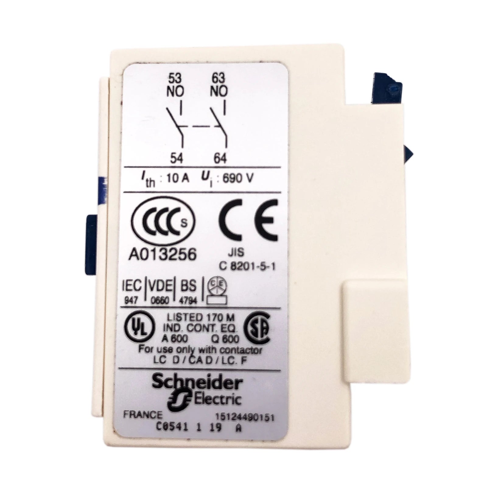 Schneider Electric / Telemecanique Auxiliary Contact Block 5mA 17V LADN20