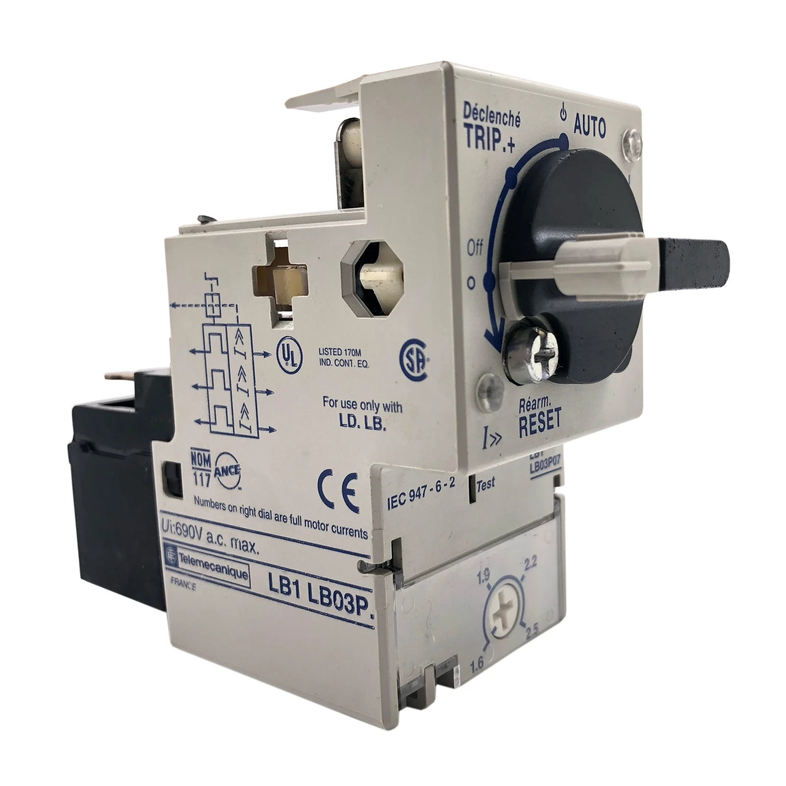 Schneider Electric / Telemecanique Starter Overload 1.6 to 2.5A LB1LB03P07