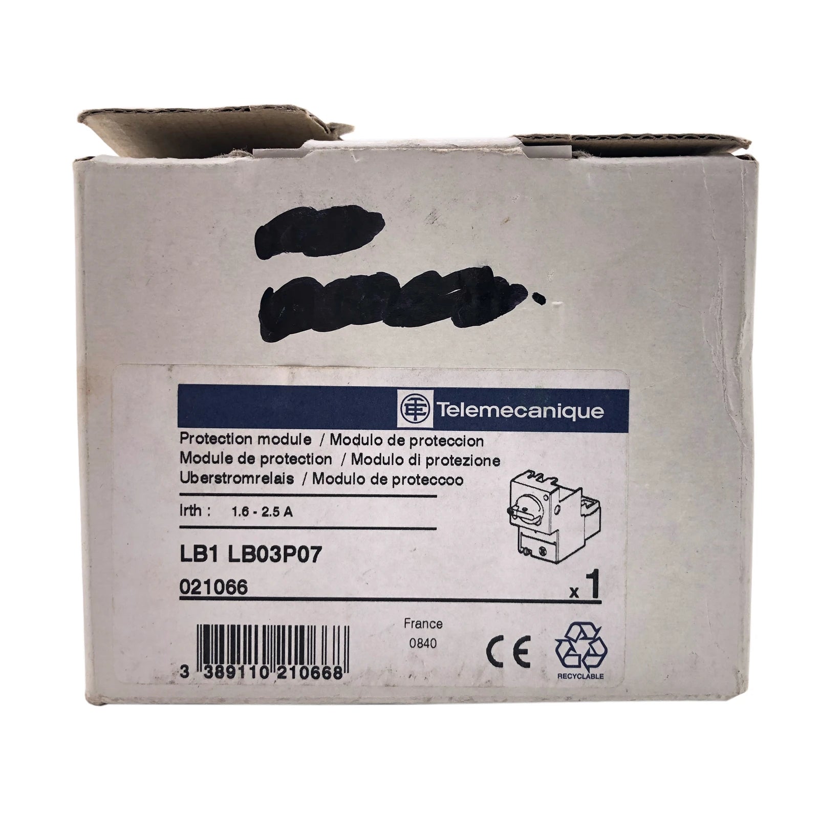 Schneider Electric / Telemecanique Starter Overload 1.6 to 2.5A LB1LB03P07