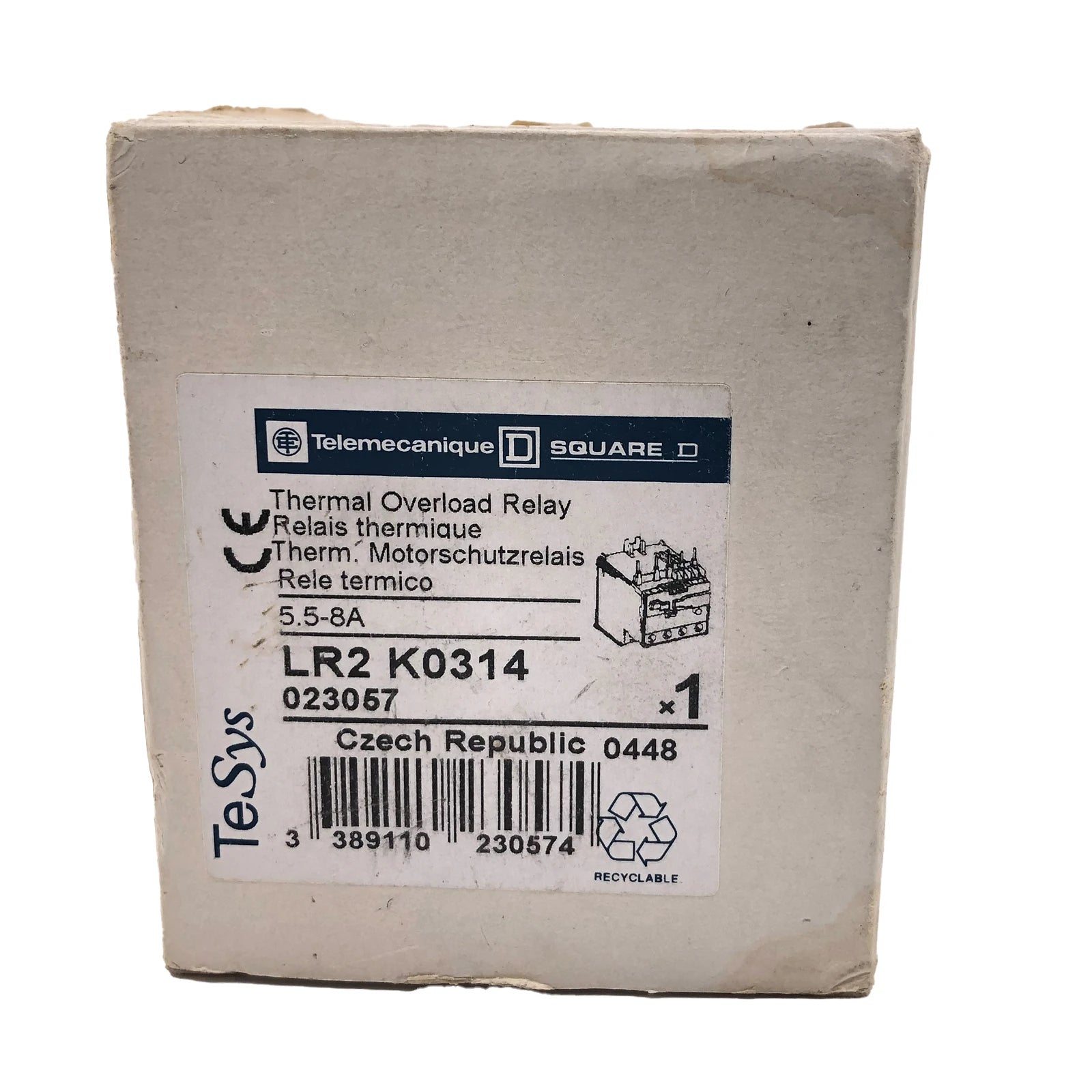 Schneider Electric / Telemecanique Overload Relay 3 Pole 5.5 to 8A LR2K0314