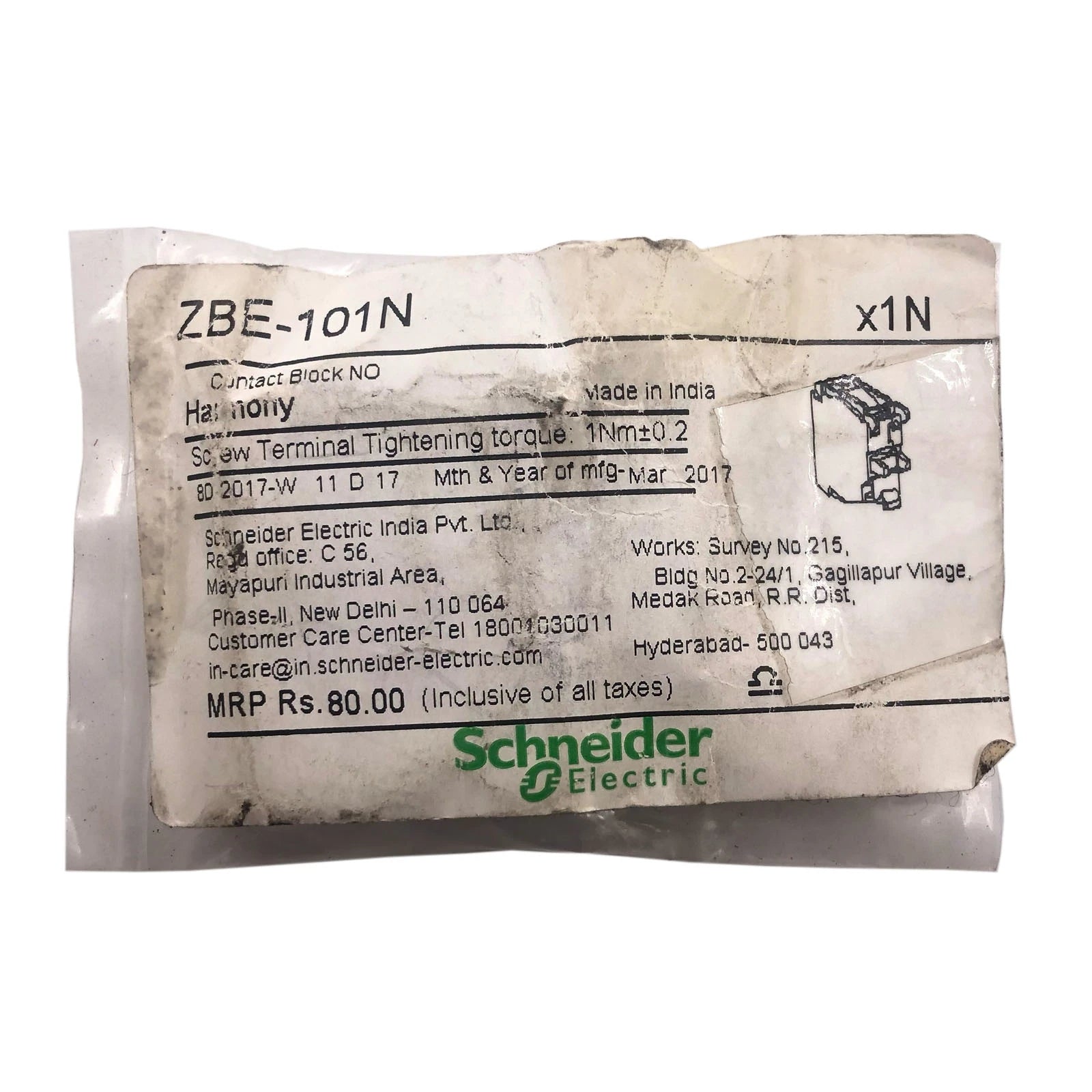 Schneider-Telemecanique-ZBE-101N-E-Industrial-Electrical-Warehouse-Shop-Now