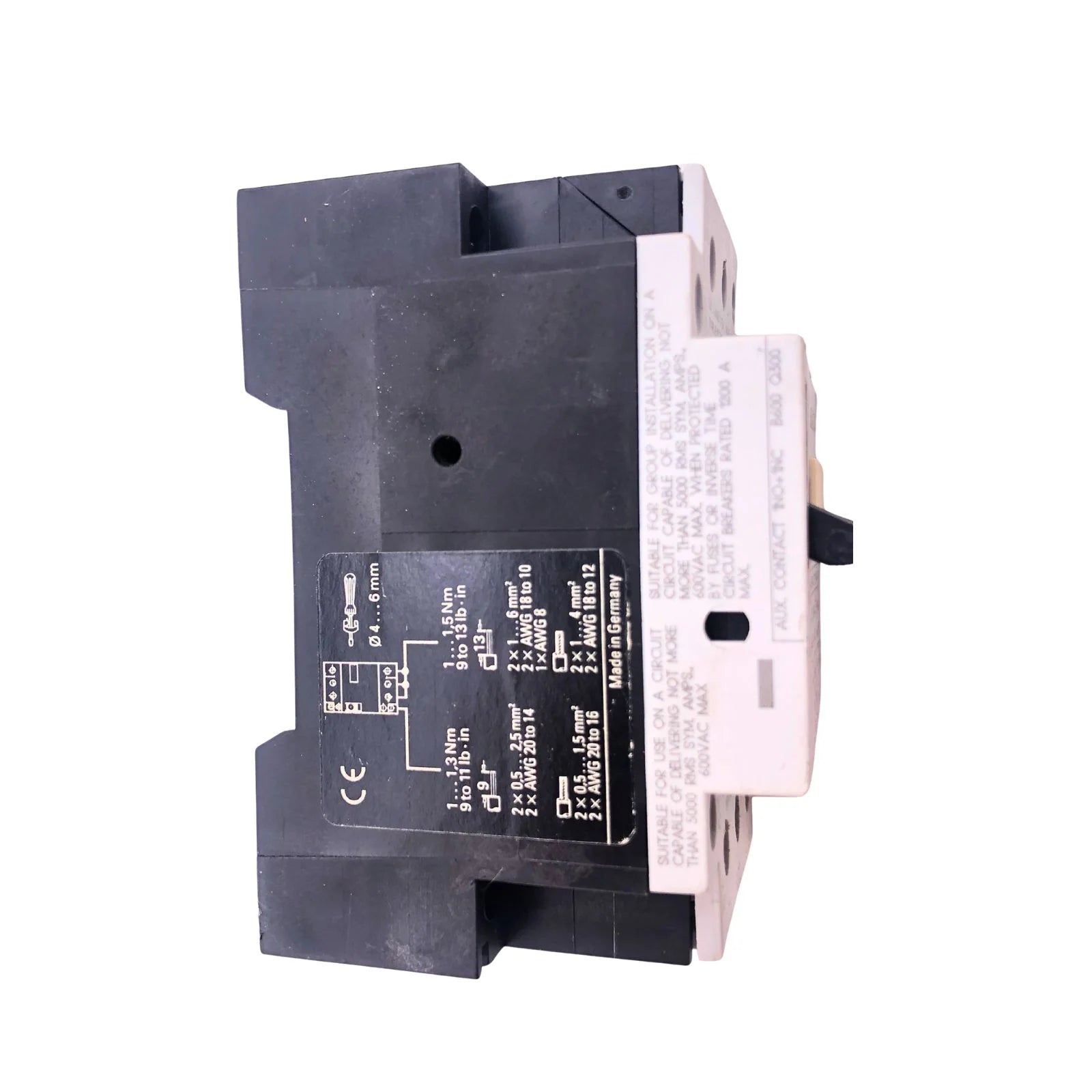 Siemens Motor Starter Circuit Breaker 3 Pole 2.4-4A 1NO + 1NC 3VU1300-1MJ00