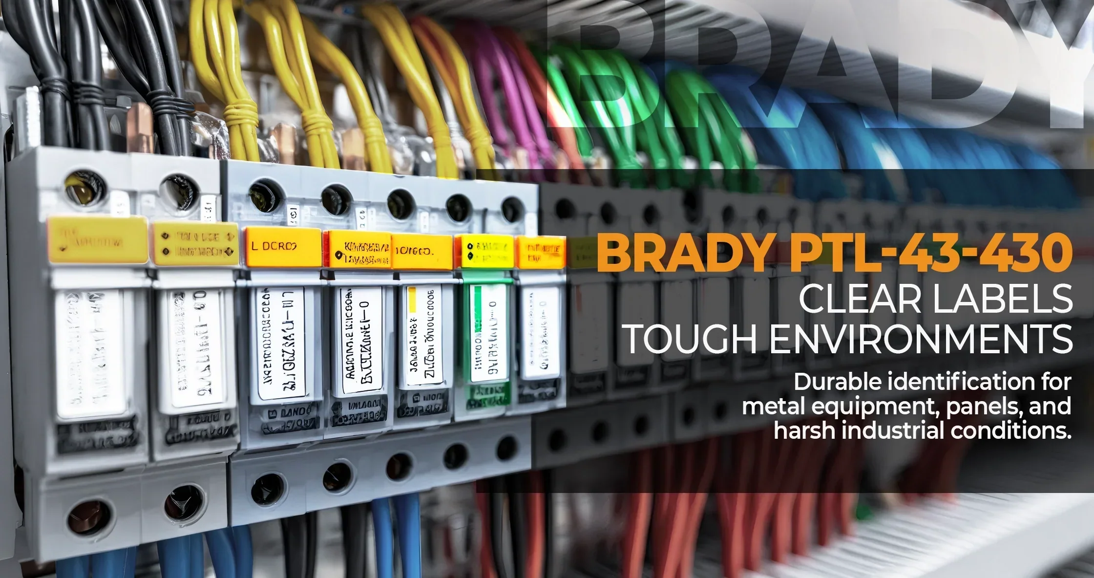 Brady PTL-43-430: Clear Polyester Labels for Tough Industrial Environments - Industrial Electrical Warehouse