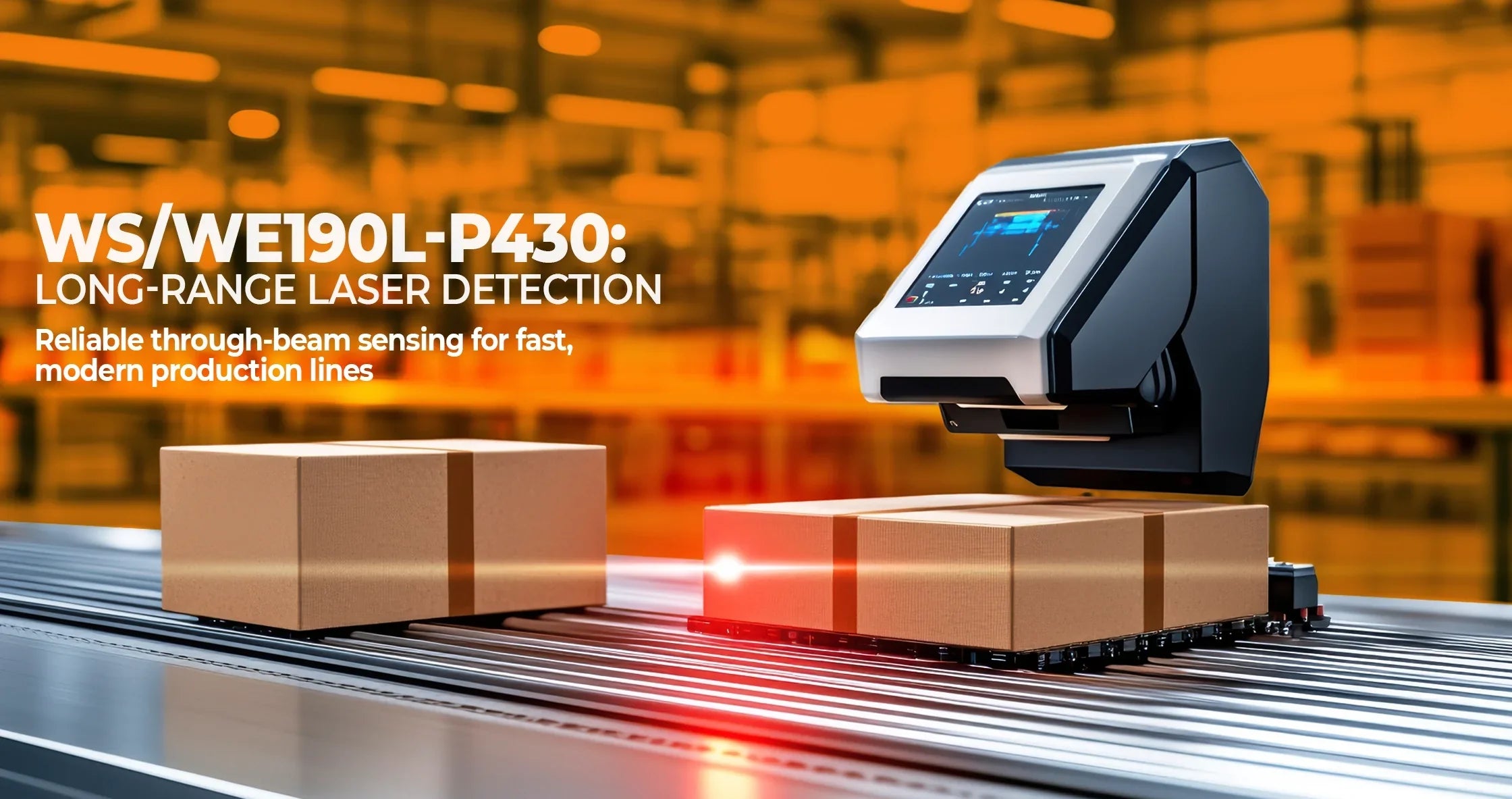 WS/WE190L-P430: Long-Range Laser Through-Beam Sensor for Reliable Object Detection - Industrial Electrical Warehouse
