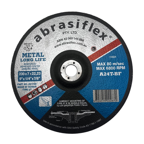 Abrasiflex Metal Grinding Wheel 230x7x22mm DC1196