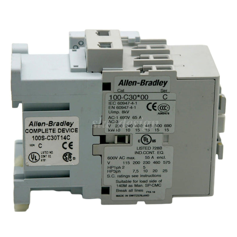 Allen-Bradley Contactor Non-Reversing 30A 240V 50Hz 100-C30KA00 & 100-S
