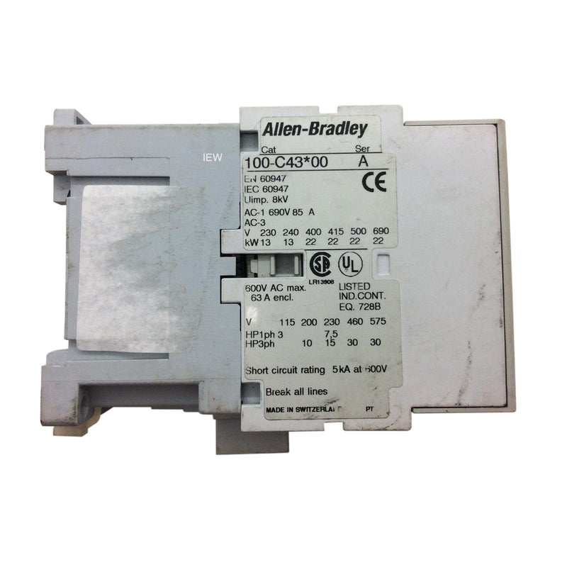 Allen-Bradley Safety Contactor Non-Reversing 100-C43KY-00