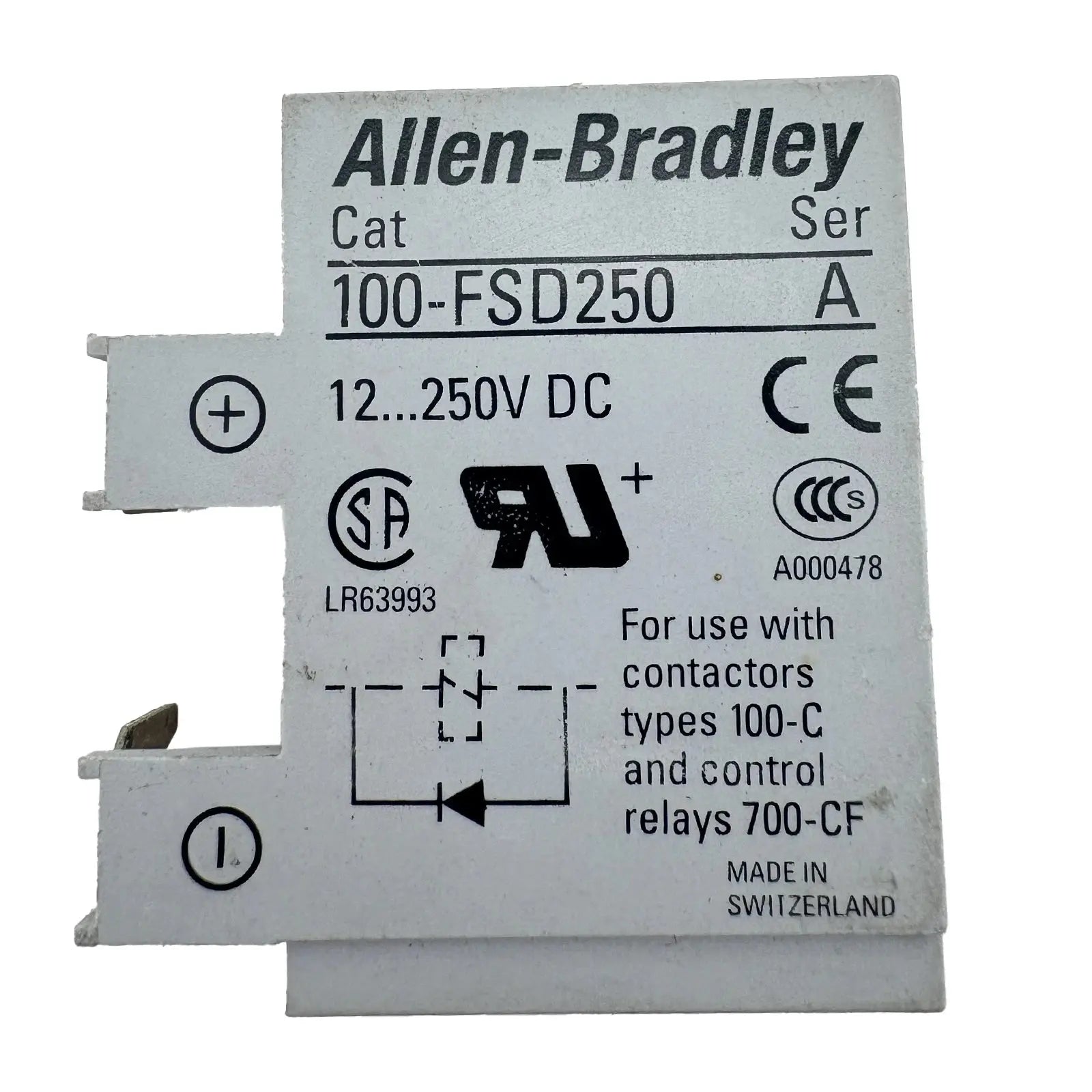 Surge Suppressor Diode Module 12-250V DC | Allen-Bradley 100-FSD250