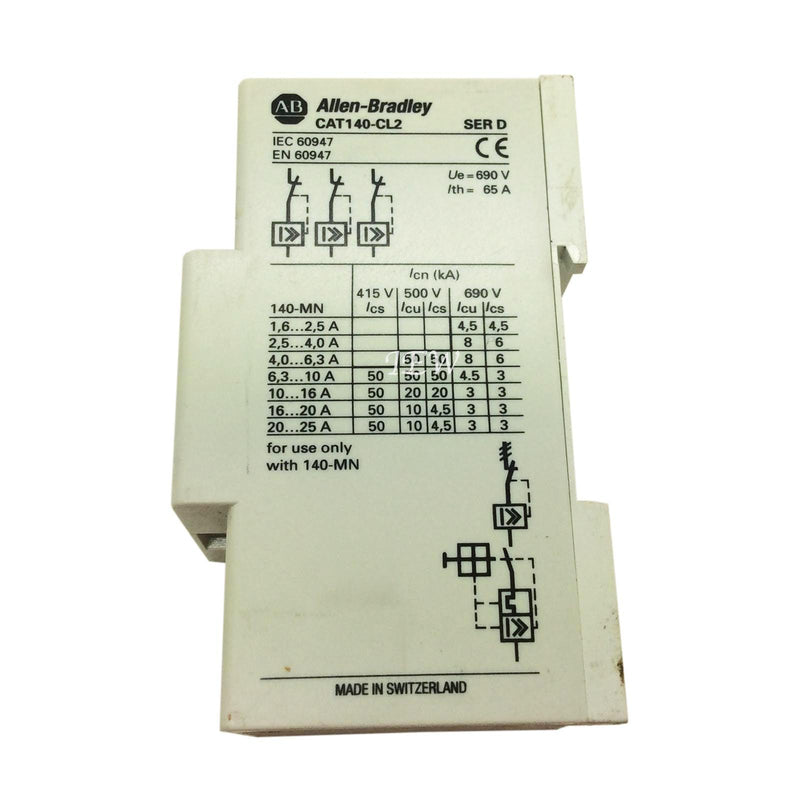 Allen-Bradley Current Limiter 3 Pole 690V 65A Ser D 140-CL2