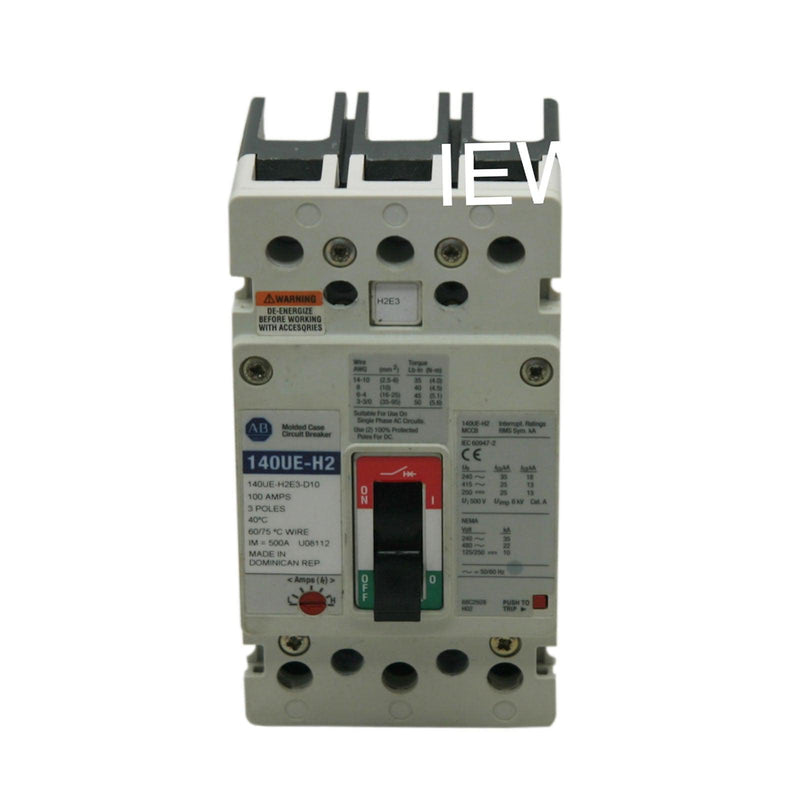 Allen-Bradley Moulded Case Circuit Breaker Disconnector 100A 415V 140UE-H2E3-D10