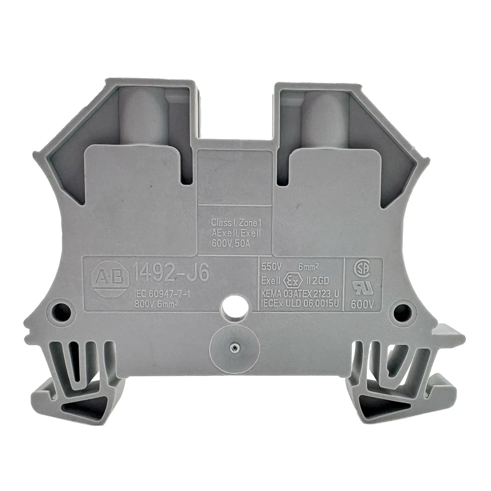 Allen-Bradley Terminal Block Feed Through 1492-J6 50A 600V Gray