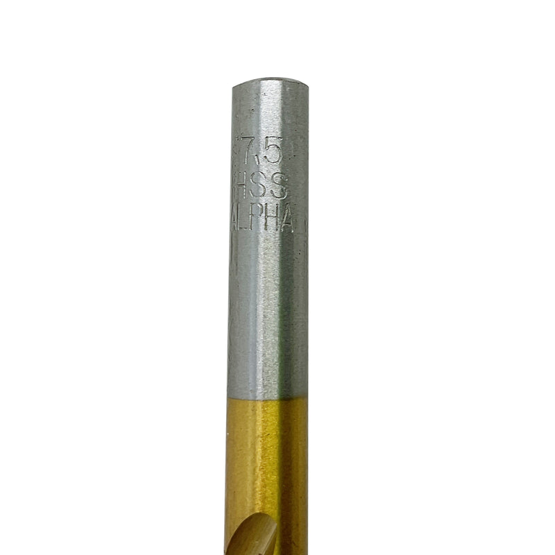 Alpha Jobber Drill Bit Gold Series 7.5mm 9LM075