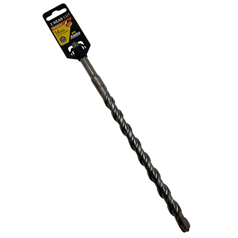 Alpha SDS Plus German 2 Cutter Masonry Drill Bit 14 x 260mm SP140260G