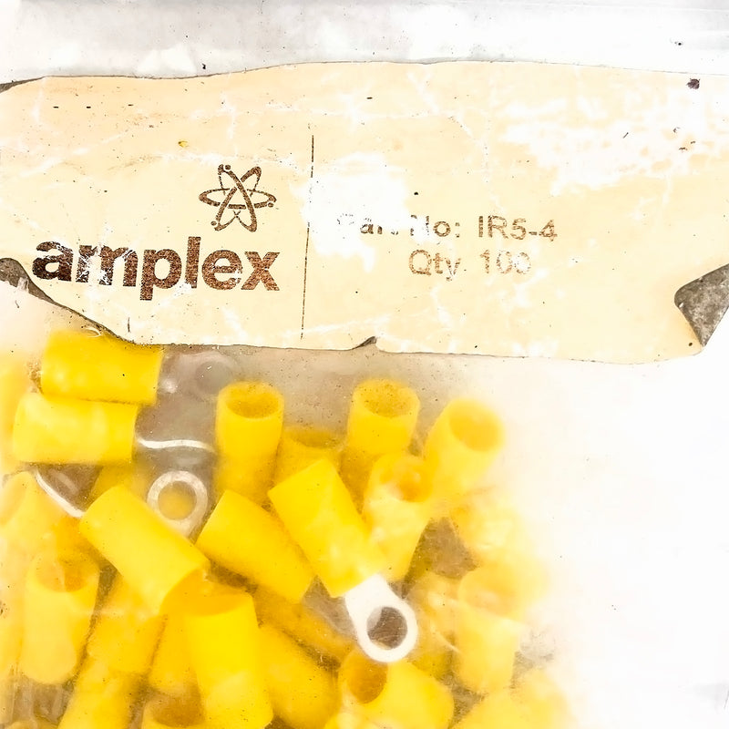 Amplex Ring Terminal M4 Yellow IR5-4 Pack of 100