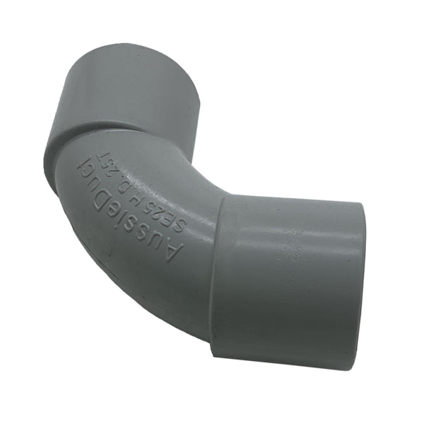 AussieDuct Elbow Fitting Heavy Duty 25mm PVC 25mm Grey SE25 H.D. 25T