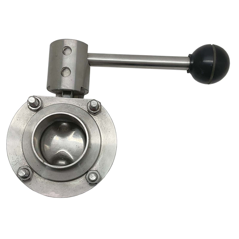 Sanitary Butterfly Ball Valve 316 Stainless Steel 4Position Handle ST-V1048 DN32