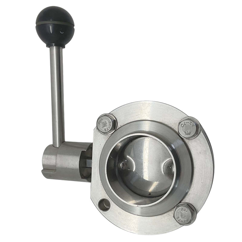 Ball Valve Sanitary Butterfly 316 Stainless Steel 4Position Handle ST-V1048 DN32