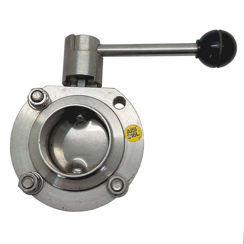 Sanitary Butterfly Ball Valve 316 Stainless Steel 4Position Handle ST-V1048 DN50