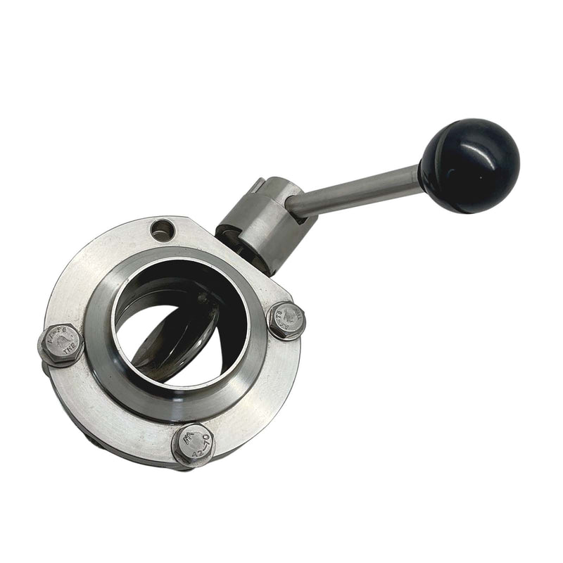 Sanitary Butterfly Ball Valve 316 Stainless Steel 4Position Handle ST-V1048 DN50