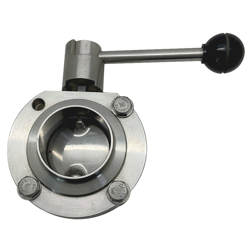 Ball Valve Sanitary Butterfly 316 Stainless Steel 4Position Handle ST-V1048 DN50