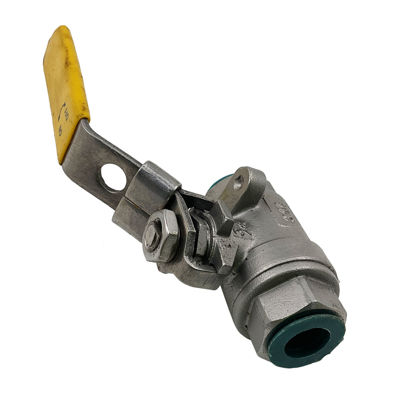 Ball Valve ON/OFF 316 Stainless Steel 3/8” Yellow