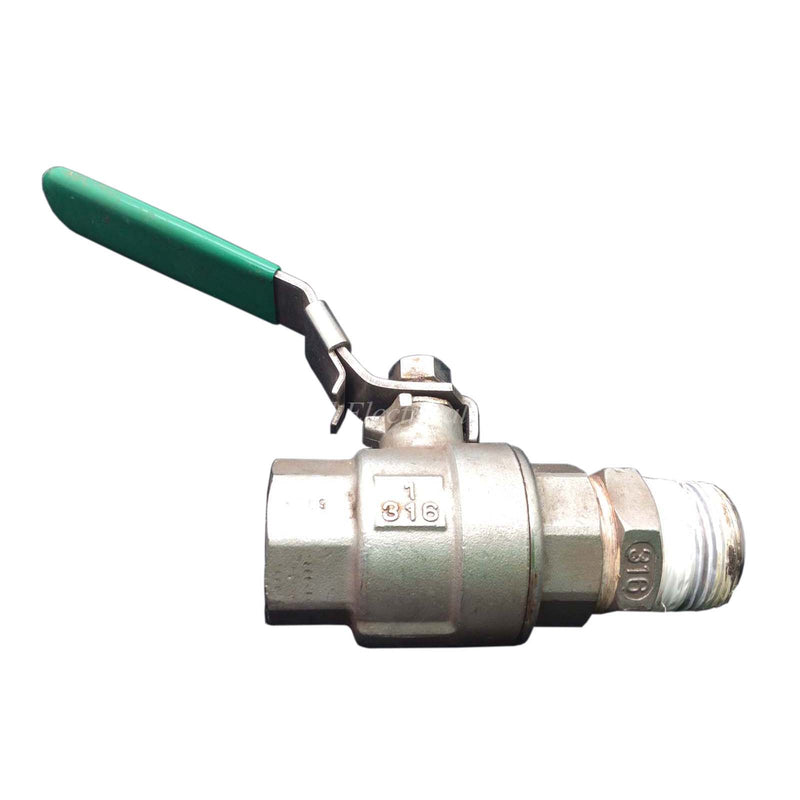 Ball Valve ON/OFF 316 Stainless Steel 1000 WOG 1" Green