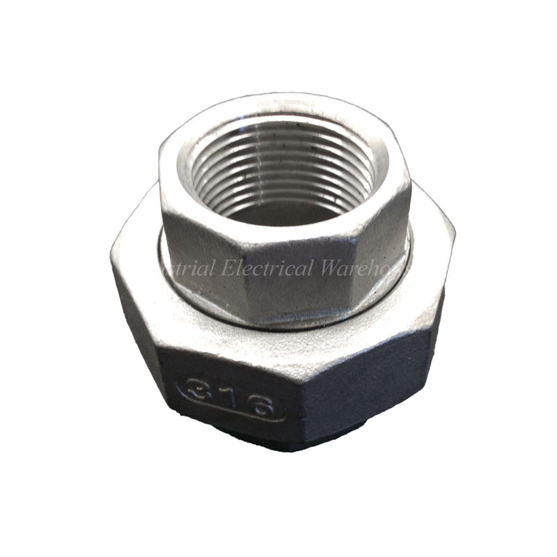 Threaded Barrel Union BSP 316 Stainless Steel 3/4"