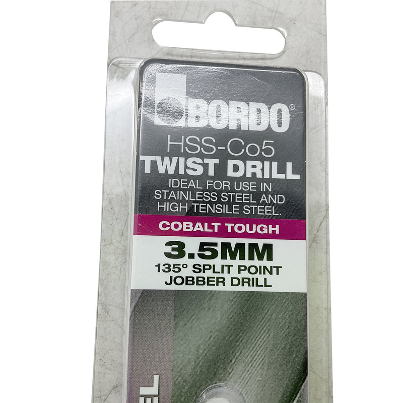 Bordo Cobalt Drill Bit 3.5mm Twist HSS-CO5 2011-3.50s