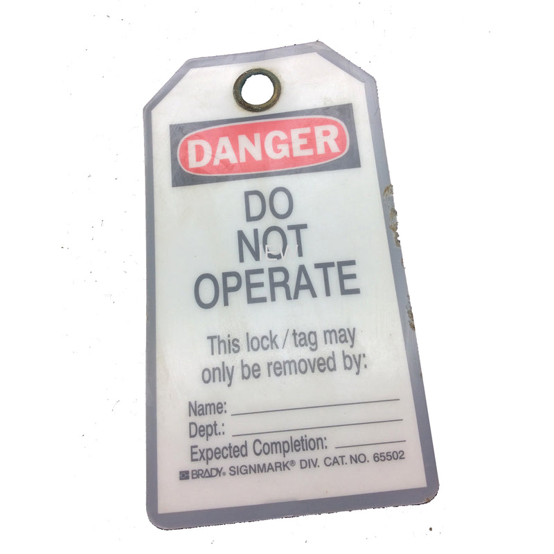 Brady Lockout Tag "DANGER DO NOT OPERATE" 5.75"x3" Black on Red 65502