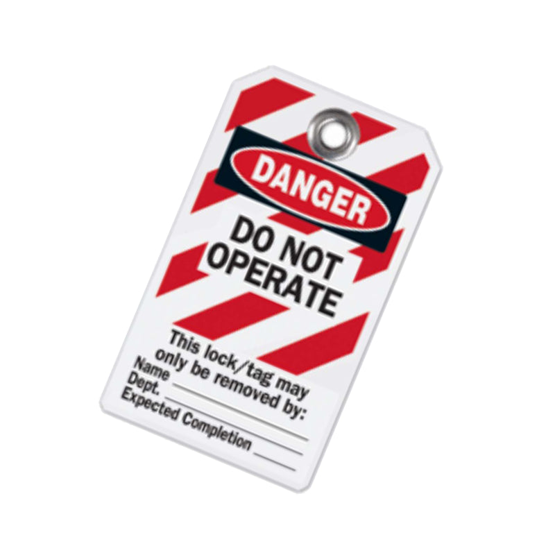 Brady Lockout Tag "DANGER DO NOT OPERATE" 5.75"x3" Black on Red 65520